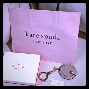 Kate Spade Rose Cloud mirror key fob/bag charm